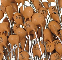 10 x ceramic capacitor 1 nf 50volt RM 5.08