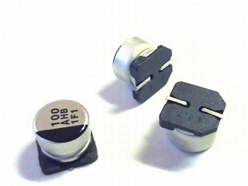 SMD electrolytic capacitor 100uF 10V aluminium Panasonic