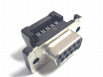 Sub D connector female 9 polig flatcable