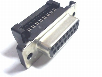 Sub D 15 pins female connector clamp