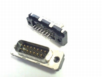 Sub D 15 pins male connector for PCB