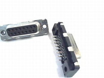 Sub D 15 pins female connector for PCB