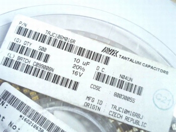 500 x SMD Tantal capacitor 10uf 16V on reel TAJC106M016R