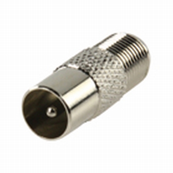 Coax male plug naar F-connector female adapter