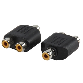 Adapter plug RCA/tulp female naar 2x RCA/tulp female