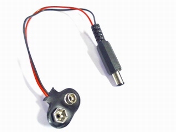9 volt batterij connector met 2.1mm voedingsplug