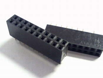 Female Header 2,54 mm recht, 2 x 10