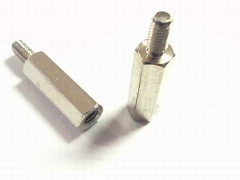 Metal distance holder 15mm with screw-end