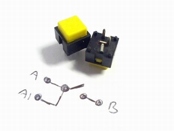 Pushbutton momentary switch Yellow Radiohm ST1034