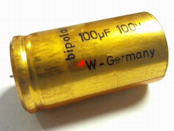 Electrolytic capacitor bipolar 100 uF 100Volts