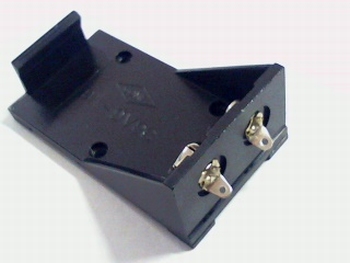 Batteryholder for 9 volt battery with solder connections