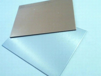 Aluminium plaat met koperzijde 100mm x 75mm