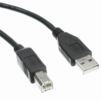 USB 2.0 male A - USB 2.0 male B kabel 3 meter zwart