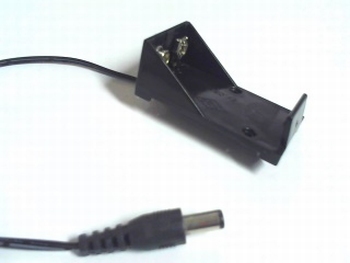 Batteryholder for 9 volt battery with power connector