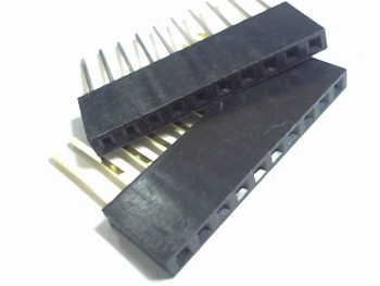 Female Header 2,54 mm straight 1 x 10 with long pins