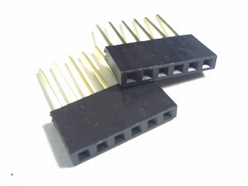 Female Header 2,54 mm straight 1 x 6 with long connector pin