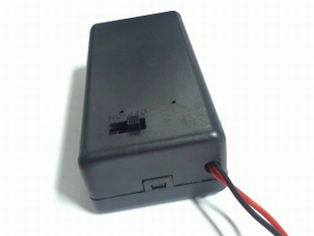 Batteryholder for 9 volt battery with cover and switch