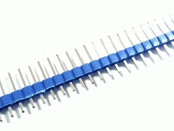 Header enkel 40 pins 2,54mm recht kleur BLAUW