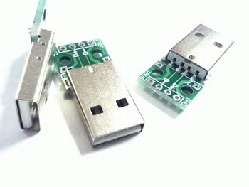 USB A ingang op print met soldeeraansluitingen 4 pins