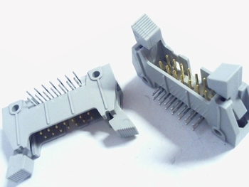 Header male connector 2x7 pins haaks