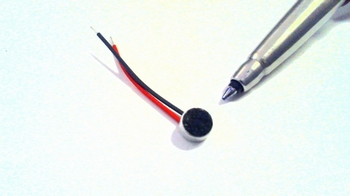 Elektret micro microphone with connection wires