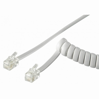 Curled connection wire 4 meters white