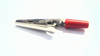 Alligator clip red with isolated grip