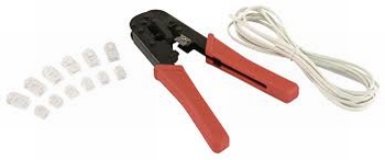 Crimping tool for RJ11, RJ12 and RJ45 8 poles and 6 poles