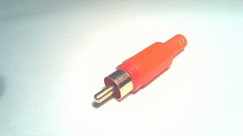 Cinch-tulp-RCA plug male verguld Rood