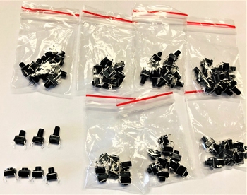 Assortment of pushburttons 70 pieces, 7 variants