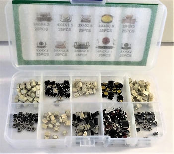Assortment SMD pushbuttons 250 pieces in box