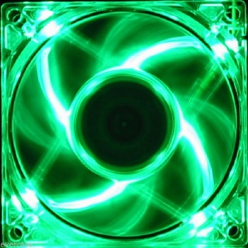 ventilator 80x80x25mm 12 volt met groene led verlichting