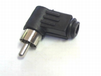 Cinch - tulp - RCA haakse plug male zwart