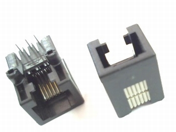 RJ12 connector houder 6 polig