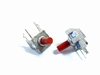 Pushbutton red for PCB 90 degrees