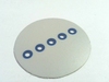 Round sticker with 5x 3mm transparant window