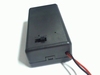 Batteryholder for 9 volt battery with cover and switch