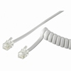 Handset krulsnoer 4 aderig 4 meter wit