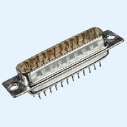 Sub-D connector male recht - 15 pins
